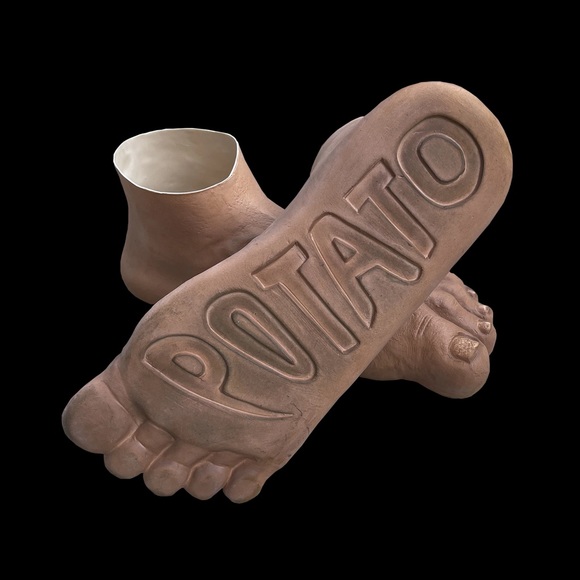 🥳🦶🏻🥔 SOLD OUT limited pairs IMRAN POTATO Caveman Slippers OSFA 🥔🦶🏻🥸 - Picture 11 of 11